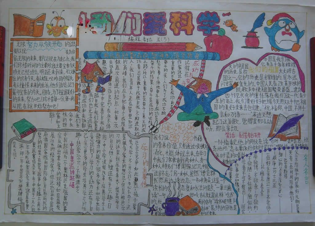 中学生科技手抄报版面设计图
