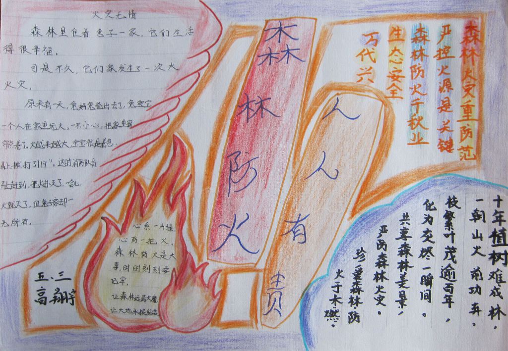 护林防火爱我家园手抄报 护林防火爱我家园手抄报