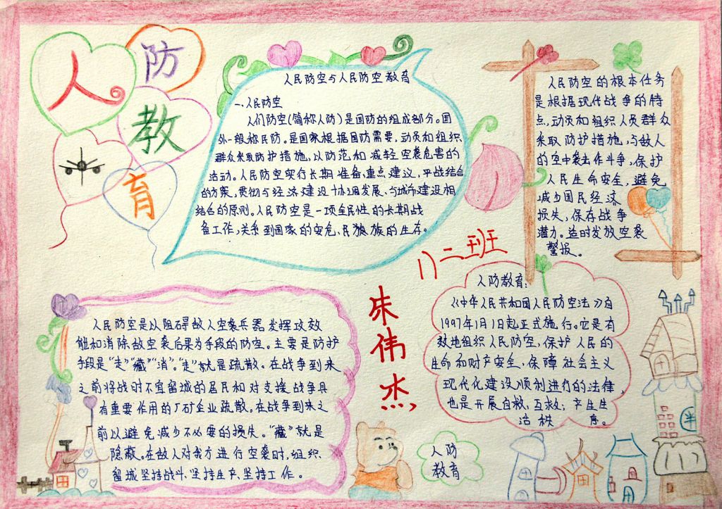 人防教育手抄报图片大全