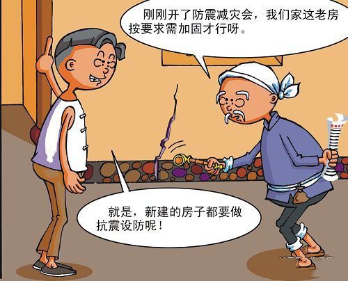 防震减灾卡通图片