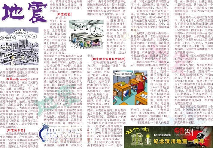 关于地震的手抄报两张