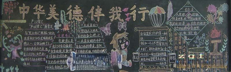 弘扬中华美德黑板报图片