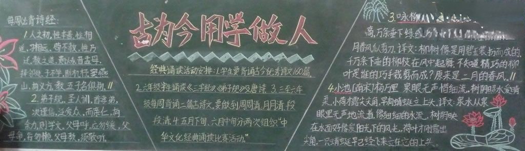 古为今用学做人黑板报图片