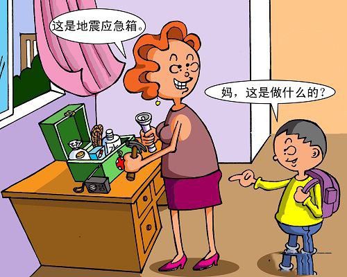 防震减灾卡通图片