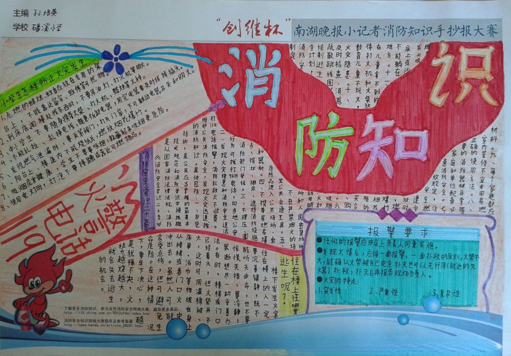小记者消防手抄报大赛获奖作品