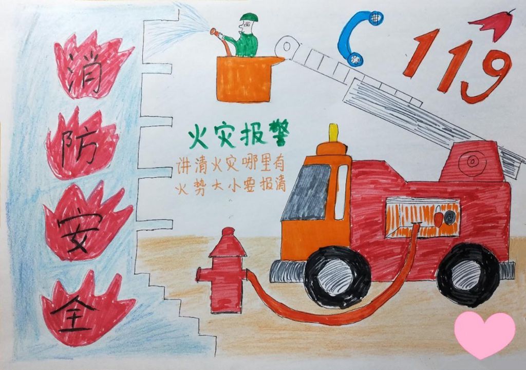 最新消防日手抄报,119我们共同关注 最新消防日手抄报,119我们共同关注