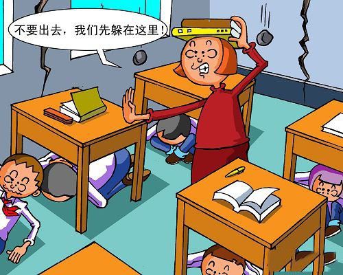 防震减灾卡通图片