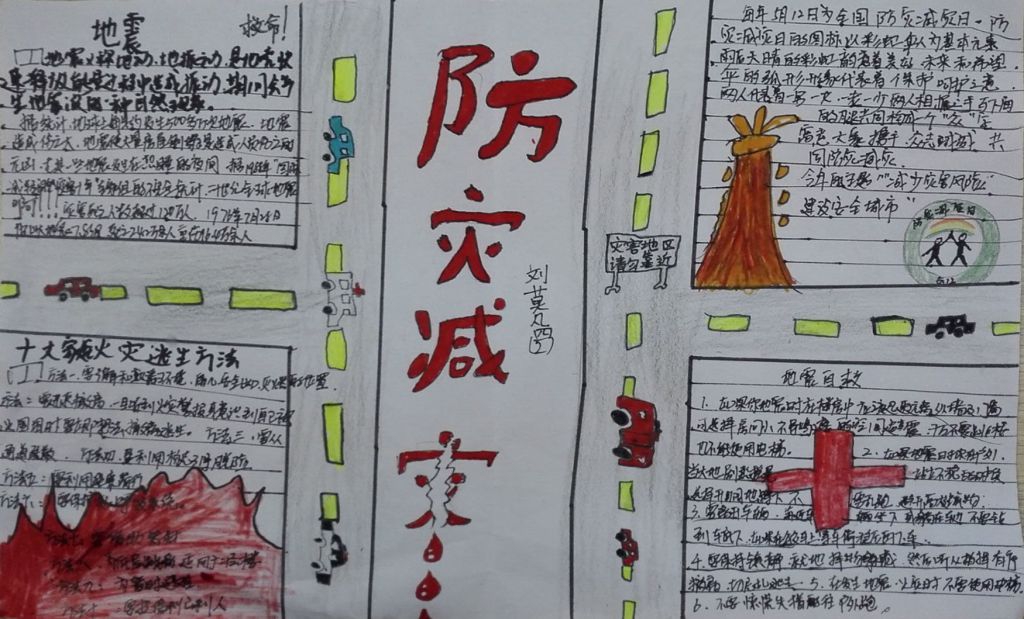 防震减灾防患未然手抄报