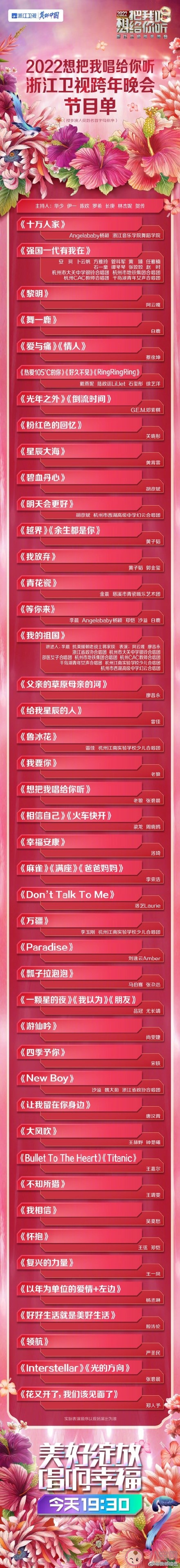 2022各卫视平台跨年演唱会节目单汇总 你最期待哪一个