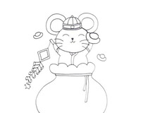 元旦的小老鼠怎么画 手把手教你画出可爱小老鼠贺元旦2