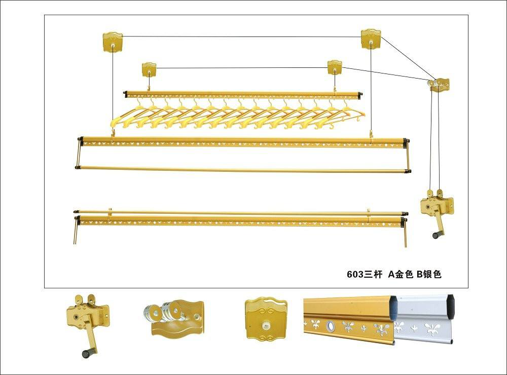 手摇晾衣架安装 五步安装手摇晾衣架